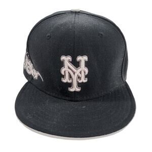 New York NY Mets New Era 59Fifty Men's Baseball Cap Major League Fitted Black